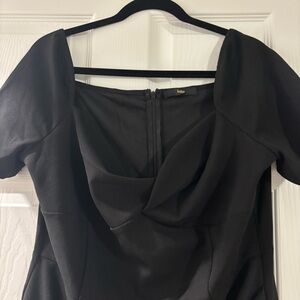 Like New Black Short Sleeve Dress with Sweetheart Neckline
